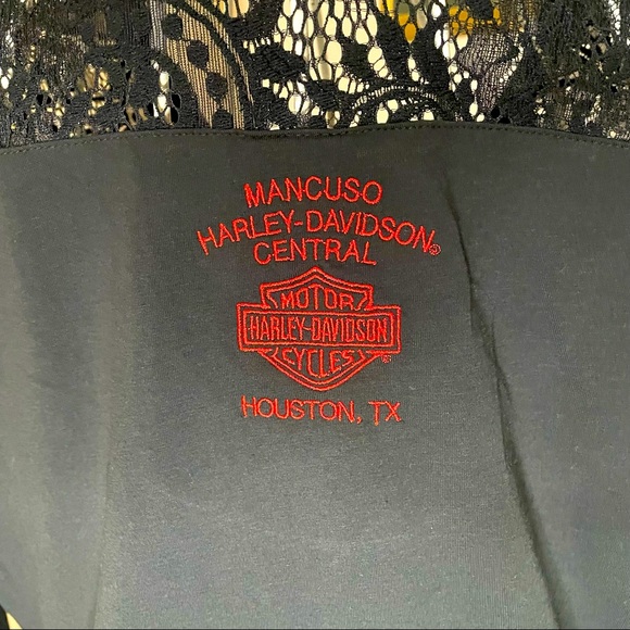 Black Lace Harley-Davidson Long Sleeve Ladies Shirt - Picture 7 of 8